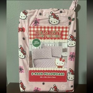 Hello Kitty Santa Hat Christmas Pink 2-Pack Standard Pillow Cases 100% Cotton